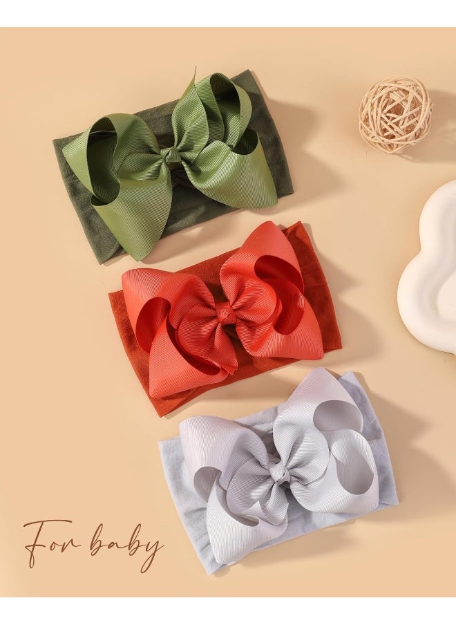 Doboi 20pcs Baby Girl Bows and Headbands - Hair Accessories for Infant, Newborn, Toddler Girls - Big Bows With Nylon Headbands