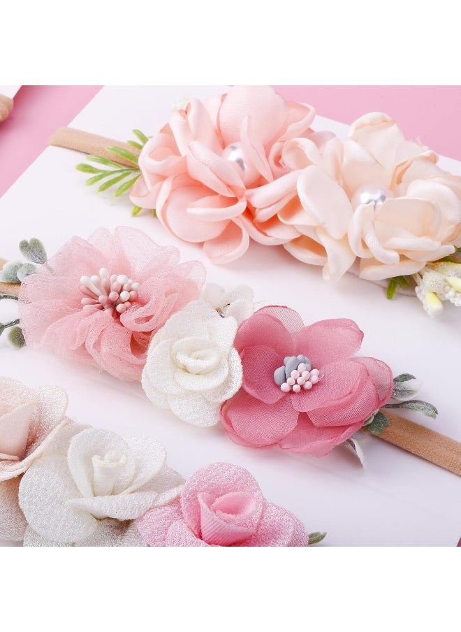 Toptim Baby Floral with Nylon Headbands for Newborn Girls Shower Photo (D-12Pack)