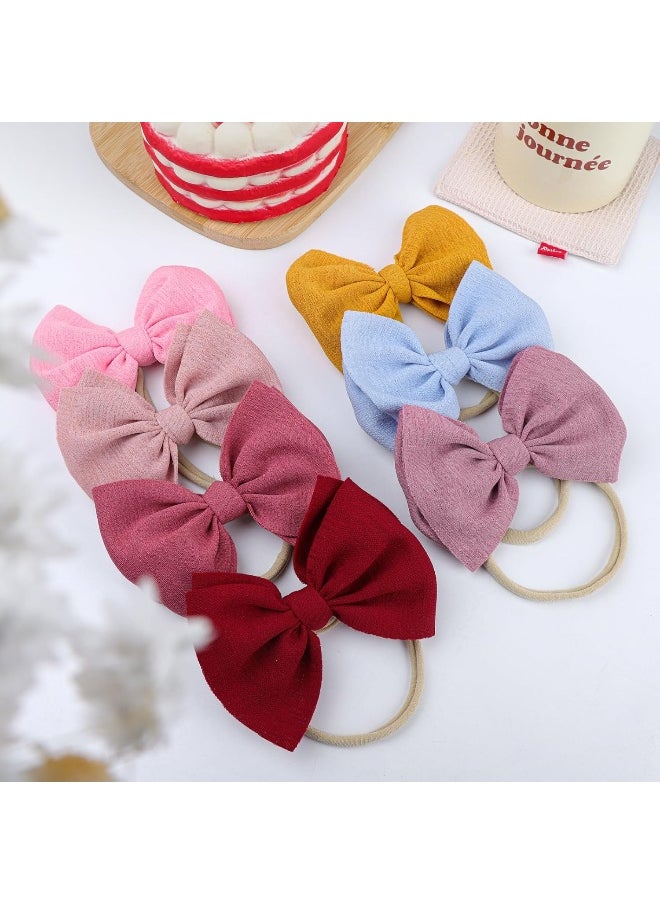 YanJie 4.5'' Baby Girls Soft Nylon Headbands Newborn Bows Handmade Hairbands Hair Accessories for Newborn Infant Toddler Kids 16Pcs