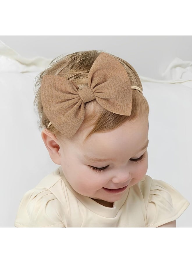 YanJie 4.5'' Baby Girls Soft Nylon Headbands Newborn Bows Handmade Hairbands Hair Accessories for Newborn Infant Toddler Kids 16Pcs