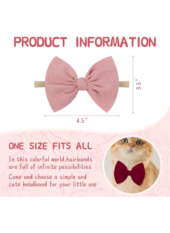 YanJie 4.5'' Baby Girls Soft Nylon Headbands Newborn Bows Handmade Hairbands Hair Accessories for Newborn Infant Toddler Kids 16Pcs