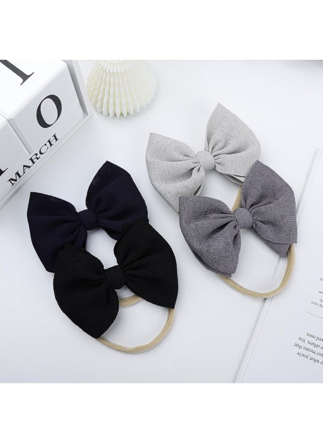 YanJie 4.5'' Baby Girls Soft Nylon Headbands Newborn Bows Handmade Hairbands Hair Accessories for Newborn Infant Toddler Kids 16Pcs