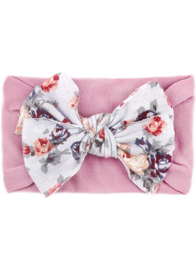 Nishine 6 Pack Cute Toddler Baby Girls Elastic Soft Nylon Headwraps Infant Knot Bow Headband Turban