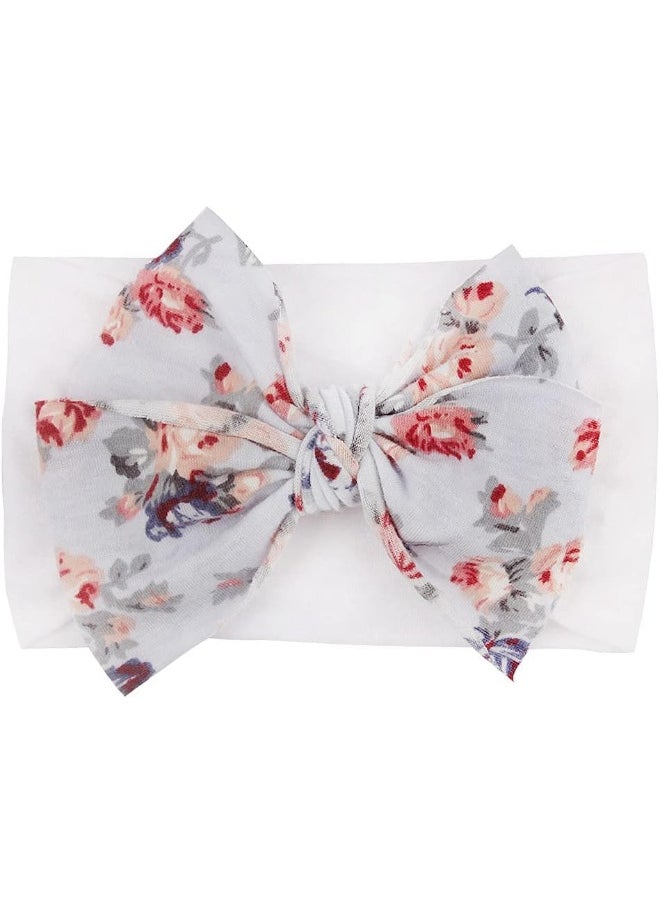 Nishine 6 Pack Cute Toddler Baby Girls Elastic Soft Nylon Headwraps Infant Knot Bow Headband Turban
