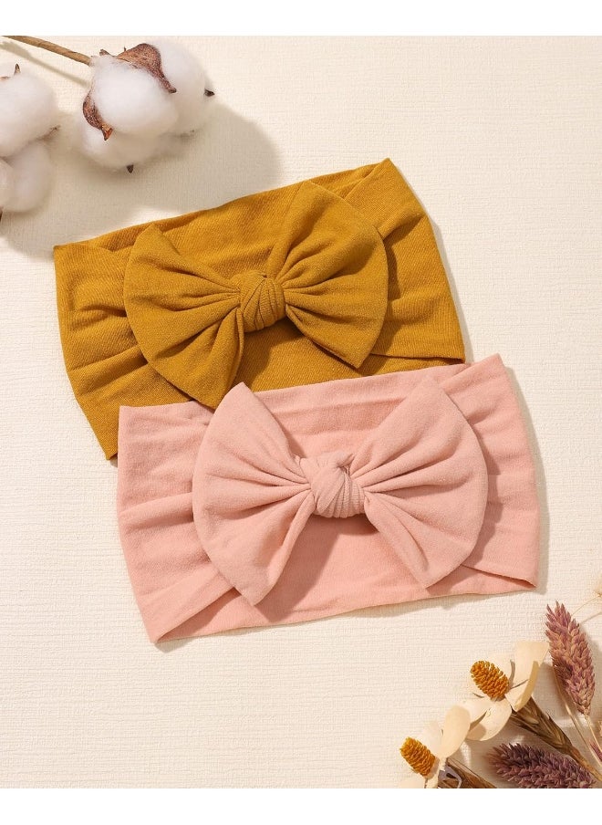 jollybows 20pcs Baby Nylon Headbands With Bow Elastic Hairband For Girls Newborn Infant Toddlers Kids Hair Accessories