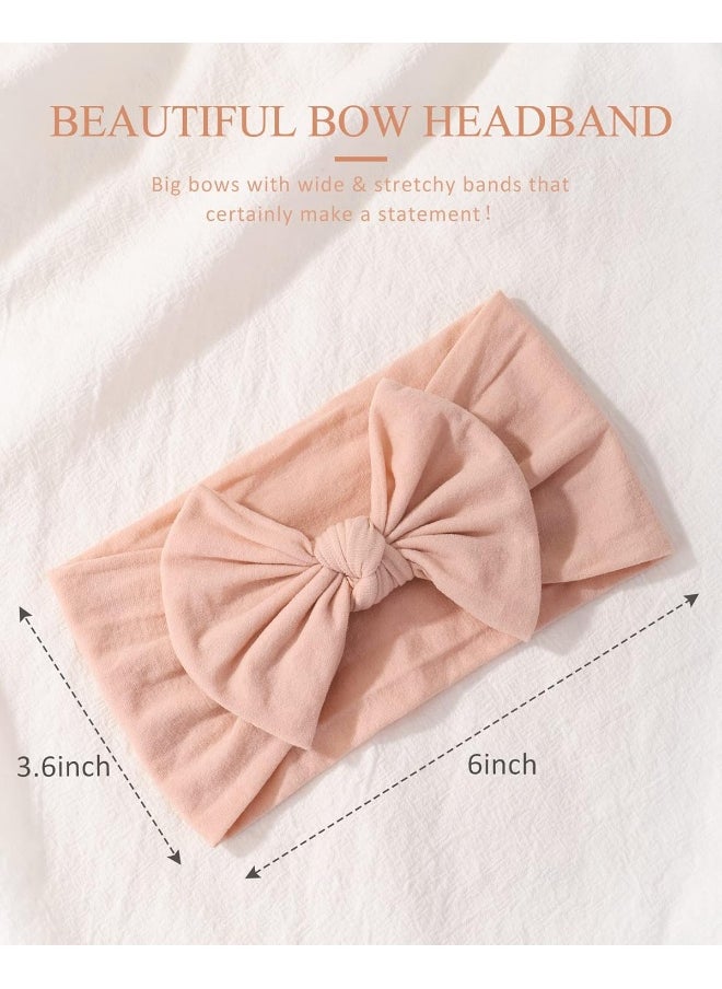 jollybows 20pcs Baby Nylon Headbands With Bow Elastic Hairband For Girls Newborn Infant Toddlers Kids Hair Accessories