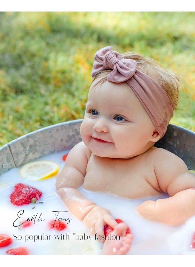 jollybows 20pcs Baby Nylon Headbands With Bow Elastic Hairband For Girls Newborn Infant Toddlers Kids Hair Accessories