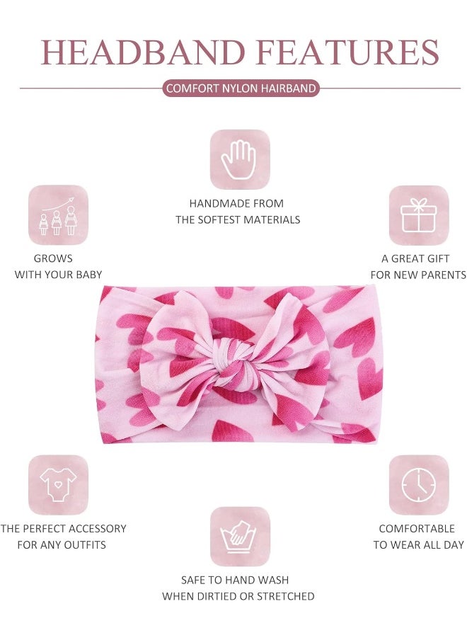 jollybows 20pcs Baby Girls Nylon Headbands Turban Hair Bows Hair Band Elastic Hair Accessories for Kids Toddlers Infants Newborn-Holiday Print Set