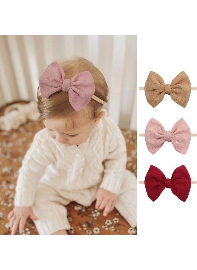 YanJie Baby Girls Nylon Headbands Newborn Bows Handmade Hair Bows Hairbands Hair Accessories for Newborn Infant Toddlers Kids