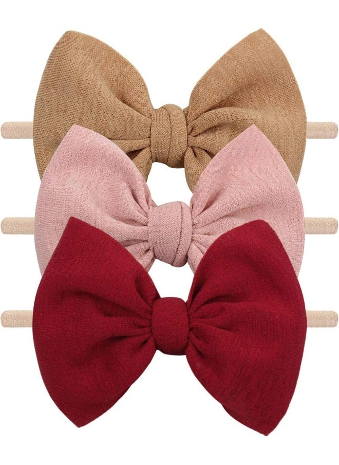 YanJie Baby Girls Nylon Headbands Newborn Bows Handmade Hair Bows Hairbands Hair Accessories for Newborn Infant Toddlers Kids