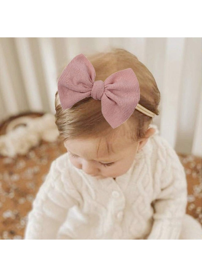 YanJie Baby Girls Nylon Headbands Newborn Bows Handmade Hair Bows Hairbands Hair Accessories for Newborn Infant Toddlers Kids