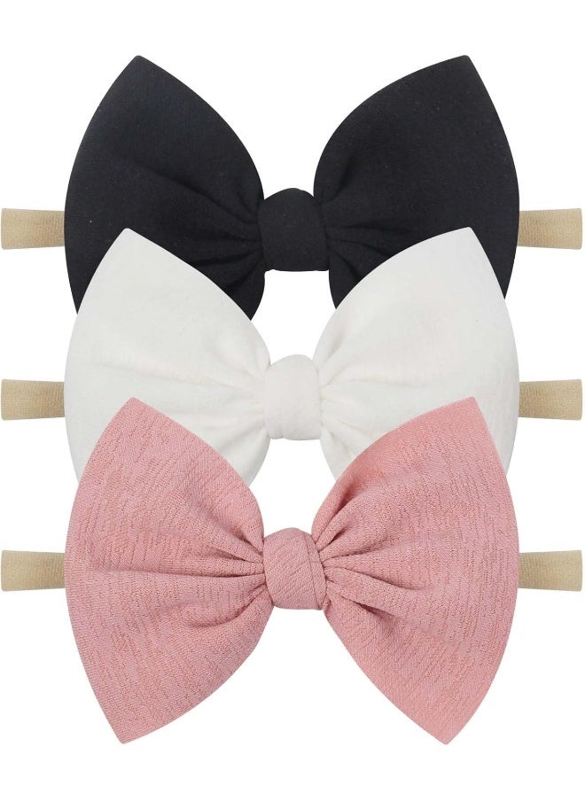 YanJie Baby Girls Nylon Headbands Newborn Bows Handmade Hair Bows Hairbands Hair Accessories for Newborn Infant Toddlers Kids