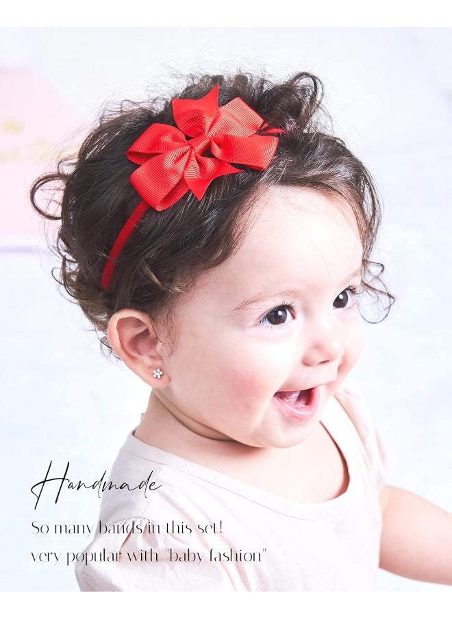 Jollybows 40pcs Baby Girls Grosgrain Ribbon Hair Bows Headbands 3