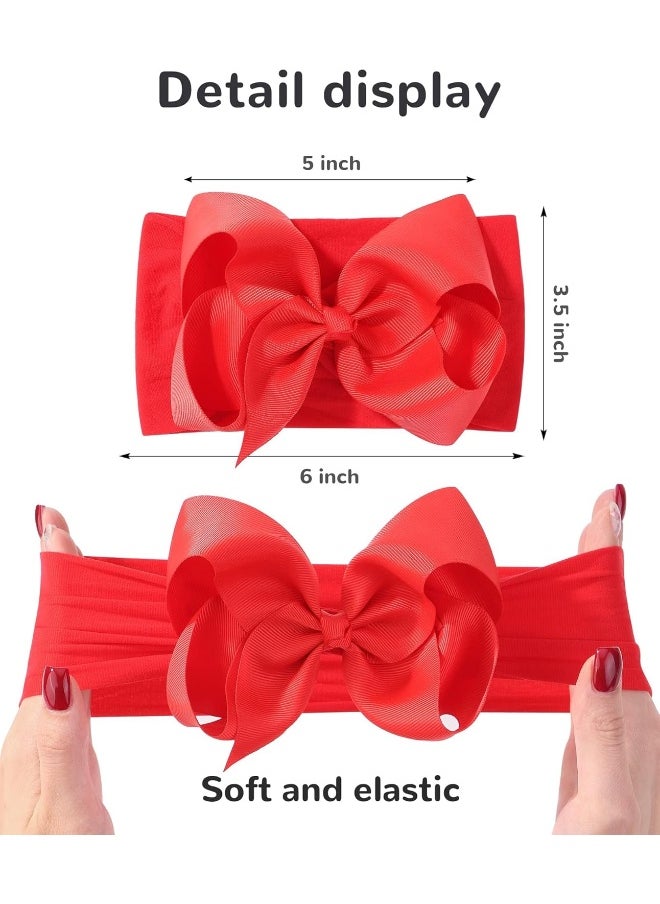 doboi Baby Girl Headbands Set - 20pcs Hair Bows and Nylon Headbands, Big Bows for Infant, Newborn, and Toddler Girls