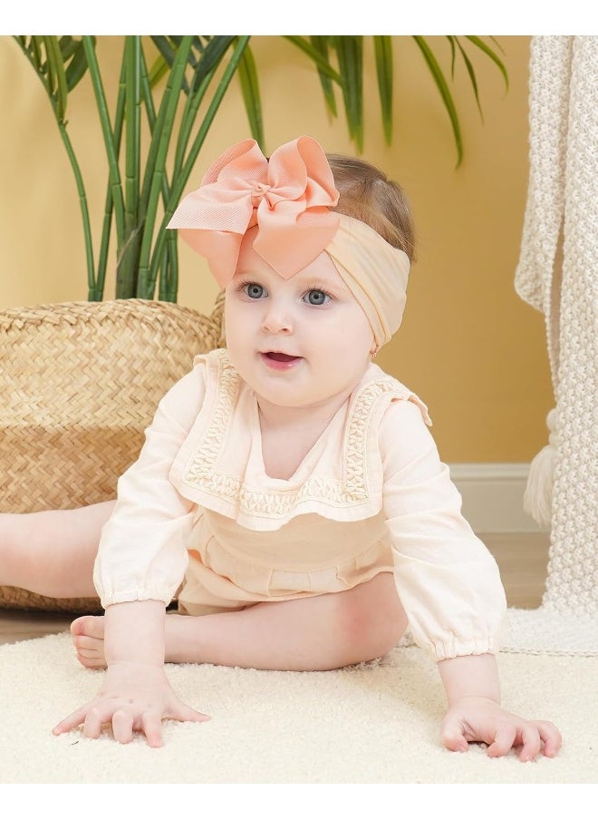doboi Baby Girl Headbands Set - 20pcs Hair Bows and Nylon Headbands, Big Bows for Infant, Newborn, and Toddler Girls