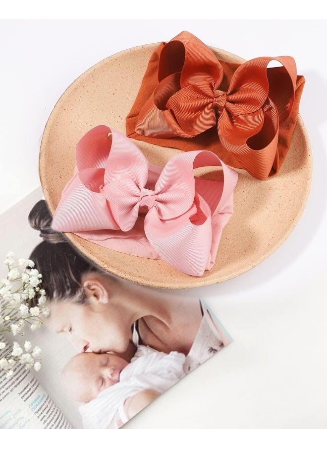 doboi Baby Girl Headbands Set - 20pcs Hair Bows and Nylon Headbands, Big Bows for Infant, Newborn, and Toddler Girls