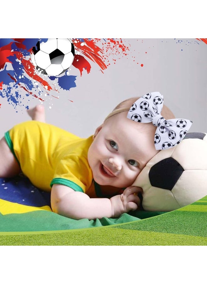 YanJie 4.5'' Baby Girls Headband Nylon Football Bow Basketball Sports Baby Bow 0-6 Months Headbands Soccer Hair Bow for Baby Newborn Headband Infant Bow Toddler 4Pcs