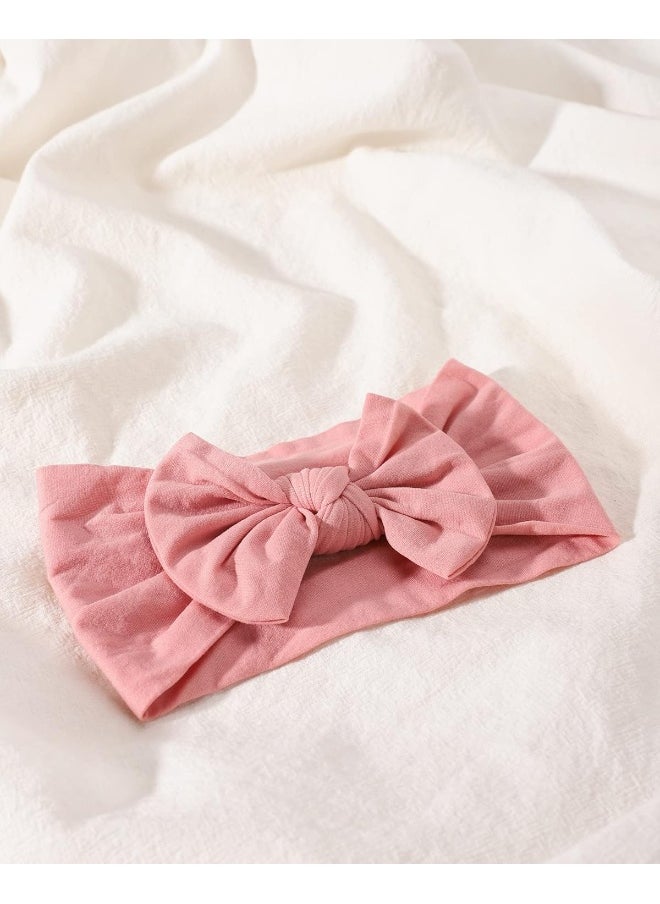 jollybows 3PCS Baby Nylon Headbands Hairbands Hair Bow Elastics for Baby Girls Newborn Infant Toddlers Kids - Black White Pink