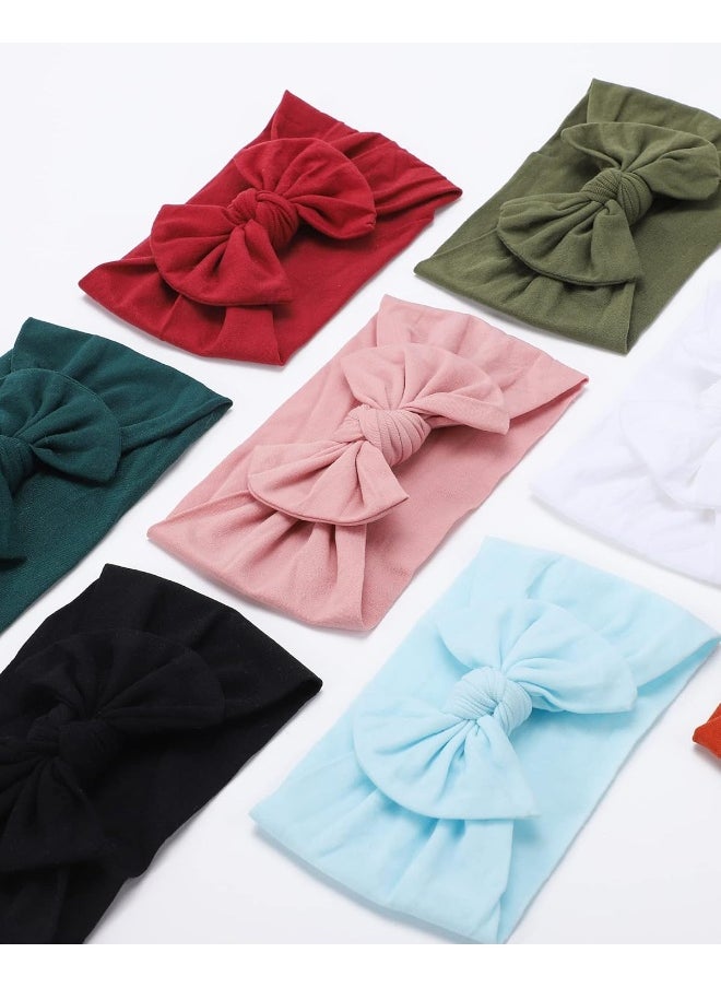 jollybows 3PCS Baby Nylon Headbands Hairbands Hair Bow Elastics for Baby Girls Newborn Infant Toddlers Kids - Black White Pink