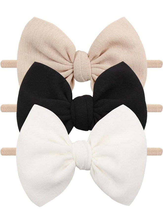 YanJie Baby Girls Nylon Headbands Newborn Bows Handmade Hair Hairbands Accessories for Infant Toddlers Kids