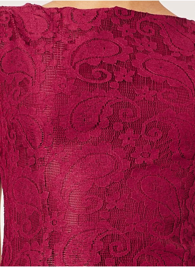 Lace Sleeveless Bodycon Midi Dress