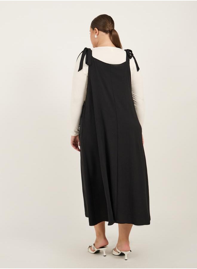 Plus Size Strappy A-Line Maxi Dress