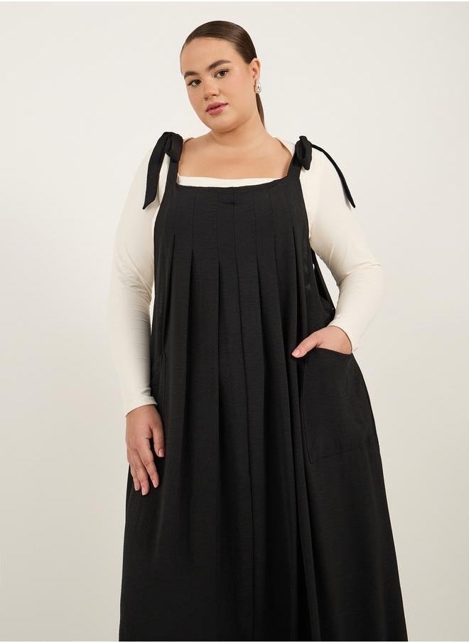 Plus Size Strappy A-Line Maxi Dress
