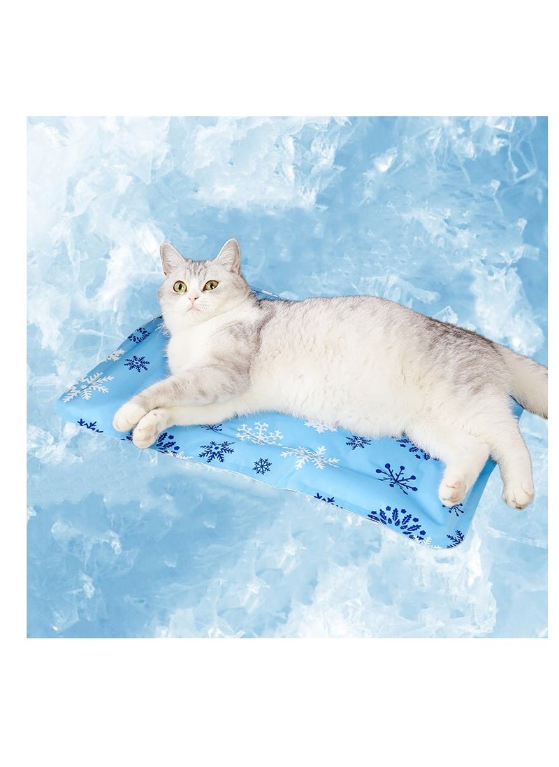 SINCHER Summer Cooling Mat & Sleeping Pad Pet cooling mat- Cat Dog Cooling Mat,RReversible Cold Gel Cooling Pads Safe Physical Cooling Dog Kennel,Sofa,Floor Washable Summer Pet Pads (60*90CM Azure)