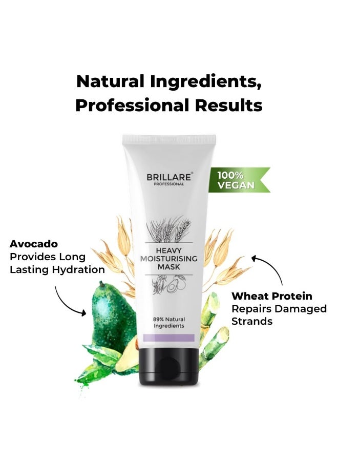 Professional Heavy Moisturising Mask | Repairs Dry & Damaged Hair | Combats Frizz & Scalp Dryness | Makes hair Smooth & Manageable | For Men & Women (125 g)