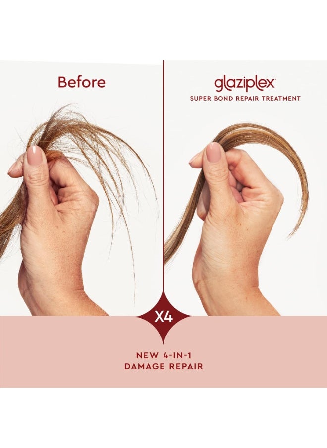 GlaziPlex Super Bond Repair Treatment 120ml 4 in 1 Deep Conditioning Hair Treatment Repairs Heat Chemical Colour and Styling Damage Hair Mask for Dry Damaged Hair Works in 4 Minutes