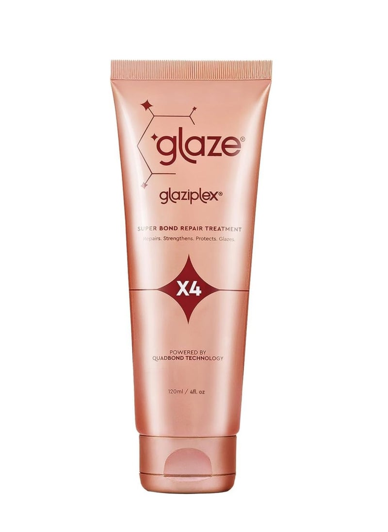 GlaziPlex Super Bond Repair Treatment 120ml 4 in 1 Deep Conditioning Hair Treatment Repairs Heat Chemical Colour and Styling Damage Hair Mask for Dry Damaged Hair Works in 4 Minutes