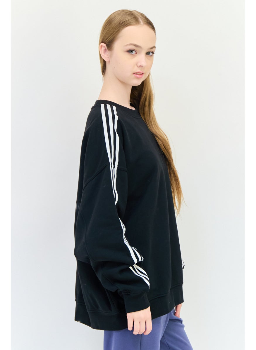 Women Sportswear Fit Long Sleeve Outdoor Sweatshirt, Black