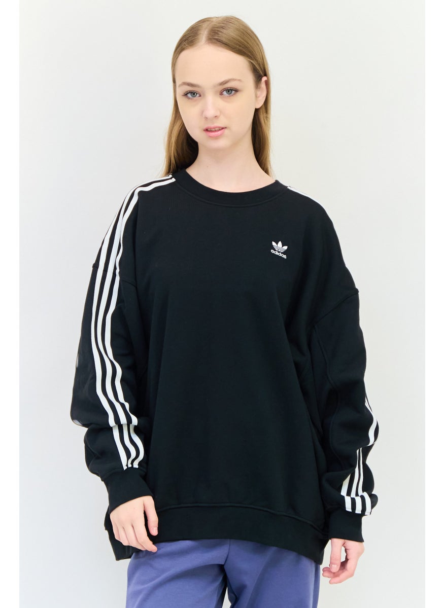 Women Sportswear Fit Long Sleeve Outdoor Sweatshirt, Black