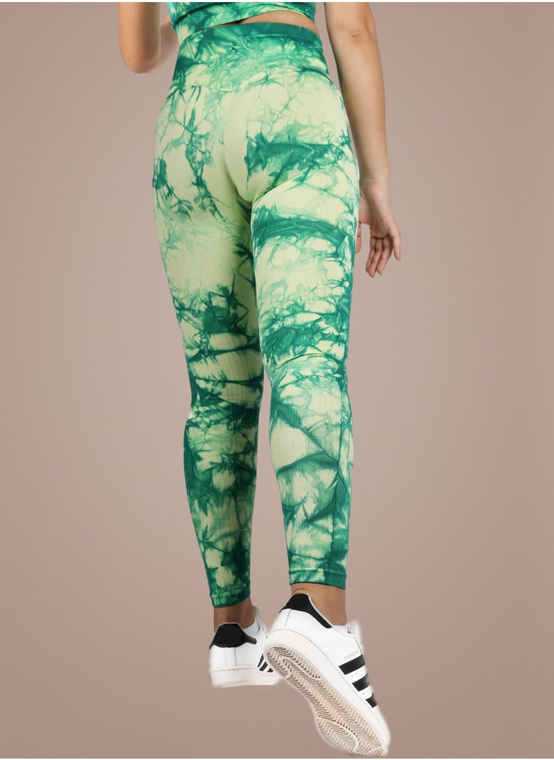FunkyHues Performance-Stride Fitness Leggings - Green