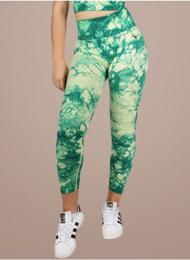 FunkyHues Performance-Stride Fitness Leggings - Green