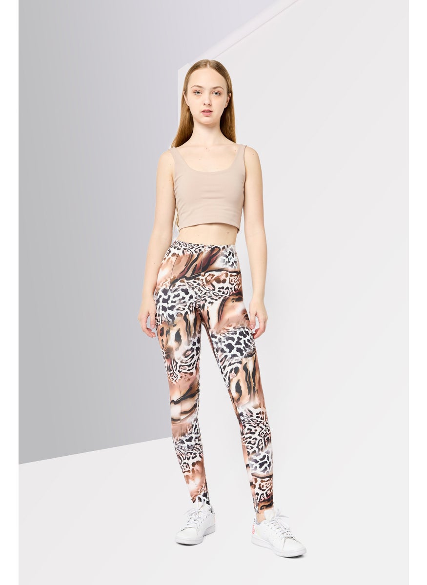 Women Full Length Animal Print Leggings, Multicolor