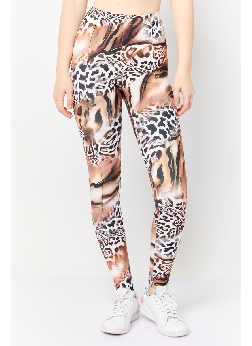 Women Full Length Animal Print Leggings, Multicolor