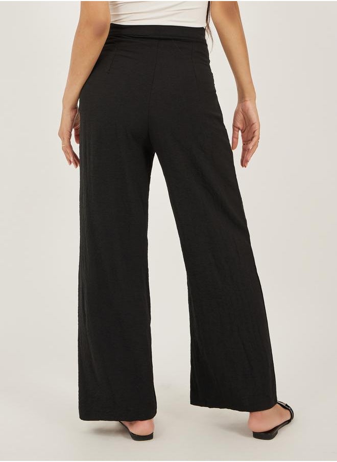 Black Relaxed Fit Cullotte Pants