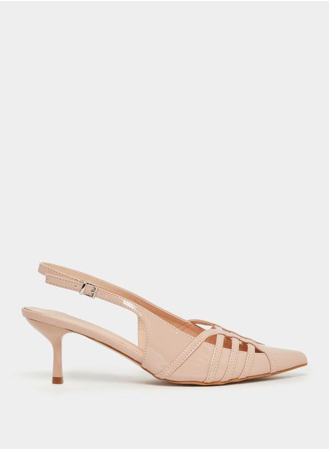 Slingback Pointed Toe Stiletto Heel Shoes