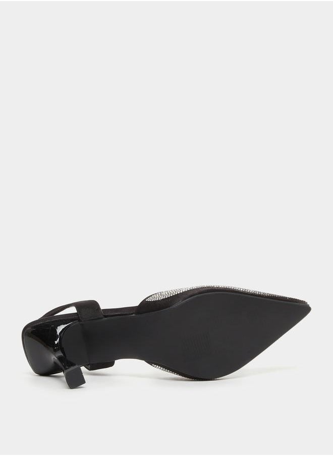 Embellished Ankle Strap Stiletto Heel Shoes