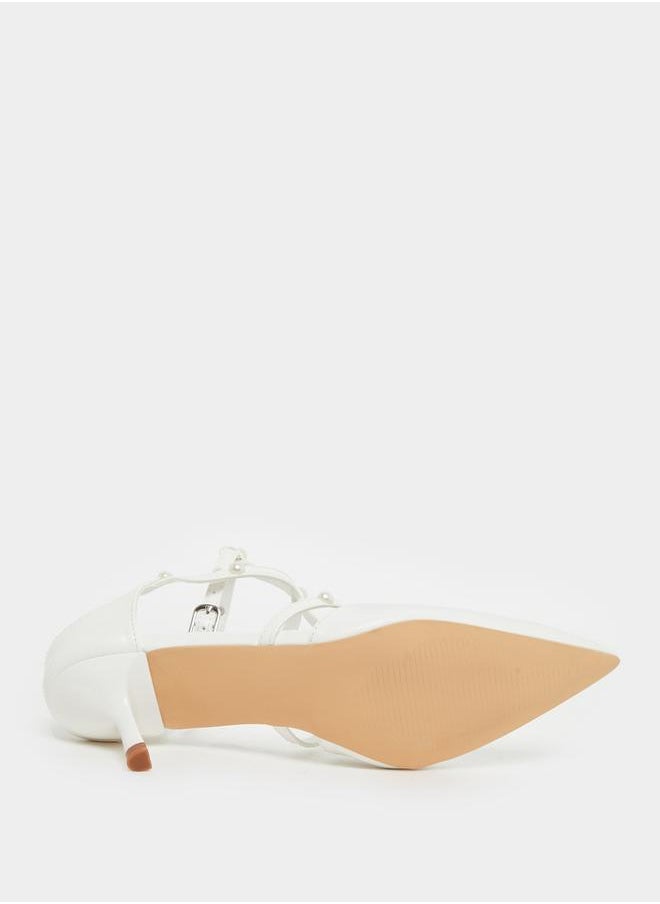 Faux Pearl Embellished Pointed To Shoes
