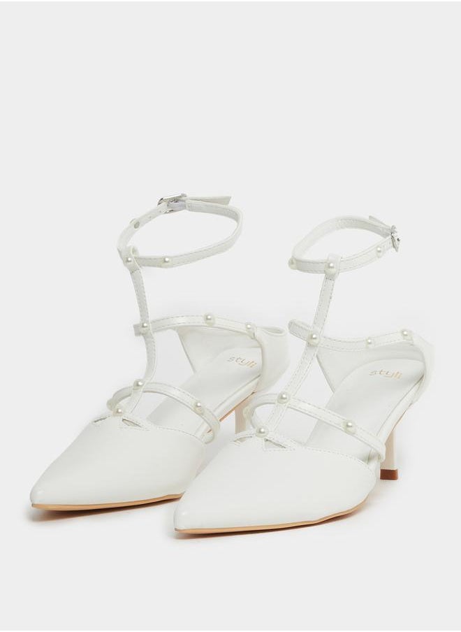 Faux Pearl Embellished Pointed To Shoes