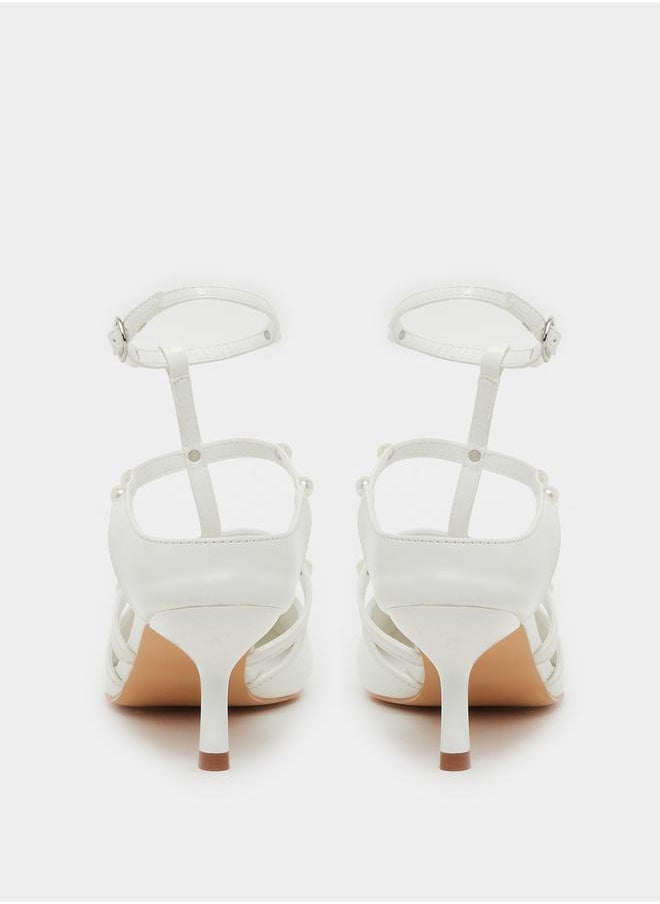 Faux Pearl Embellished Pointed To Shoes