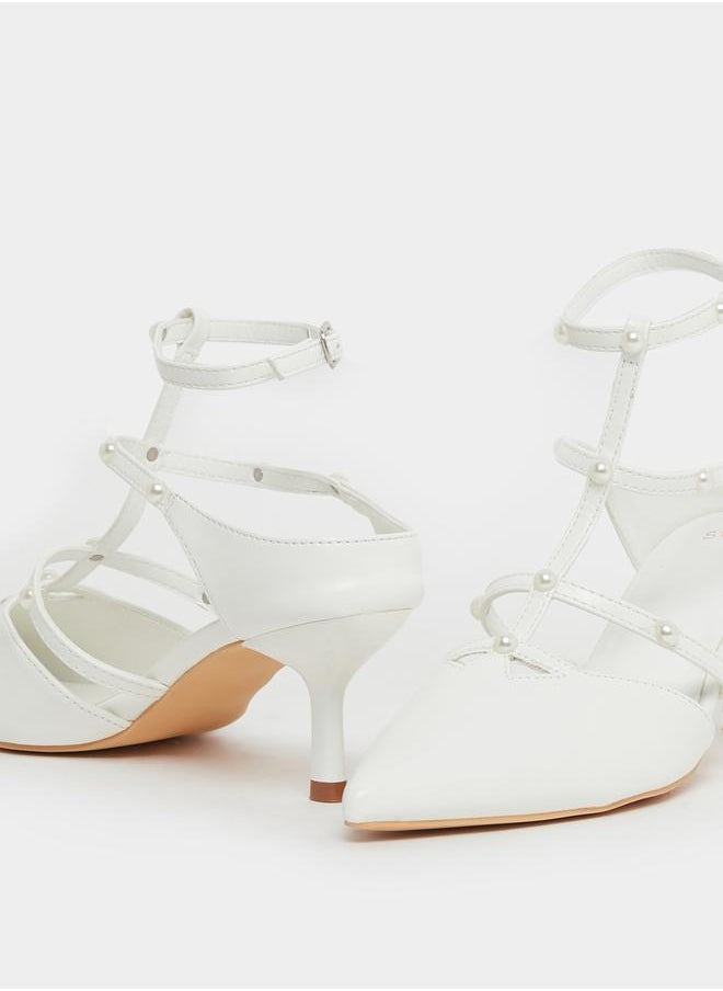 Faux Pearl Embellished Pointed To Shoes