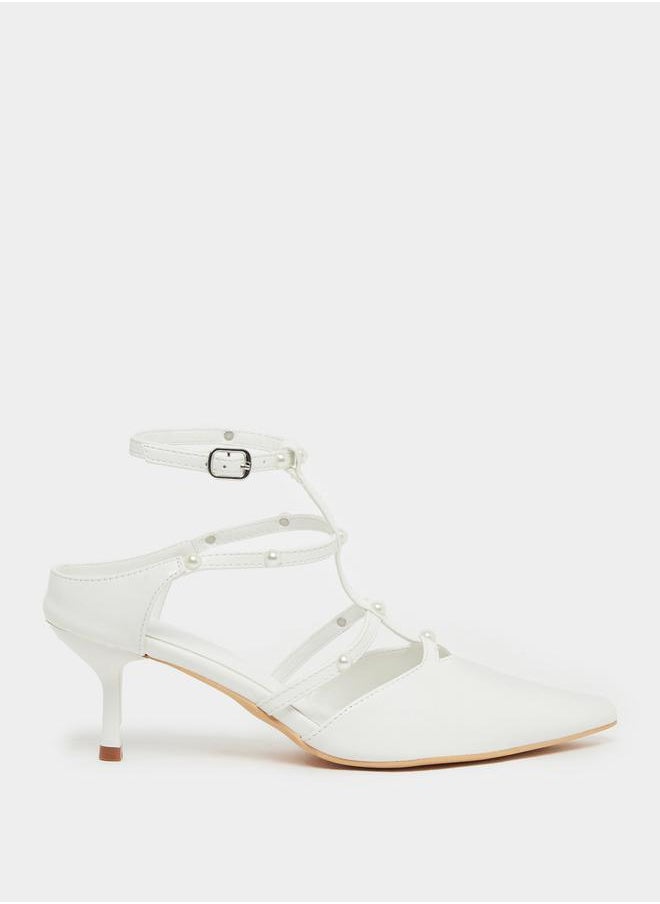 Faux Pearl Embellished Pointed To Shoes