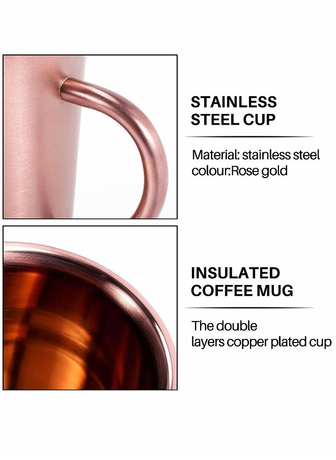 Coffee Cup Double Walled Coffee Mug Reusable Thermos Mug 304 Stainless Steel Insulated Coffee Cup Vacuum Thermal Mug Travel Mug Beer Cup Teacup Coffee Cup With Handgrip