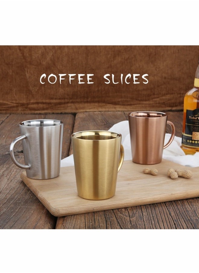 Coffee Cup Double Walled Coffee Mug Reusable Thermos Mug 304 Stainless Steel Insulated Coffee Cup Vacuum Thermal Mug Travel Mug Beer Cup Teacup Coffee Cup With Handgrip