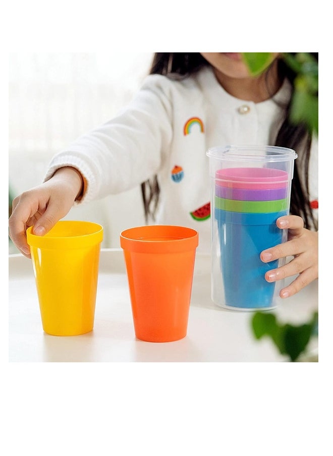 Reusable Plastic Cup, 9 Pcs Picnic Cup Plastic Cup Reusable Beverage Cup, Coffee Cup Drinking Cup Travel Cup Set, for Kitchen Outdoor Party Picnic BBQ Travel, 500ml*1, 200ml*8