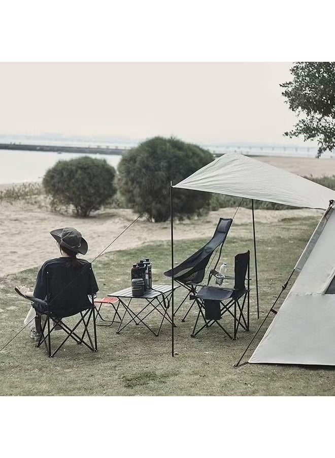Portable Folding Camping Chair Lightweight & Comfortable Outdoor, Sports, and Lawn Chair (Black)