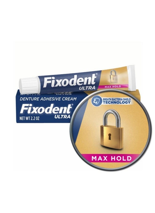 Fixodent Ultra Max Hold Denture Adhesive, 2.2 oz, (Packaging may vary)